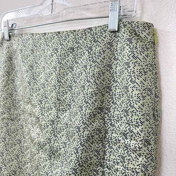 ELIE TAHARI Textured Pencil Skirt Green Geometric Lined Women M Classic Workwear - Picture 2 of 6